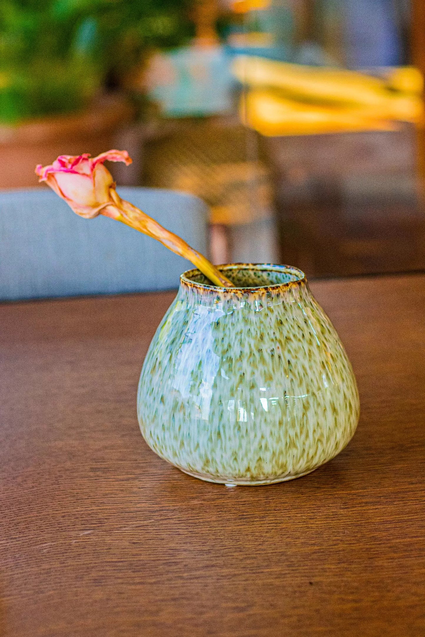 Vase Green Stoneware