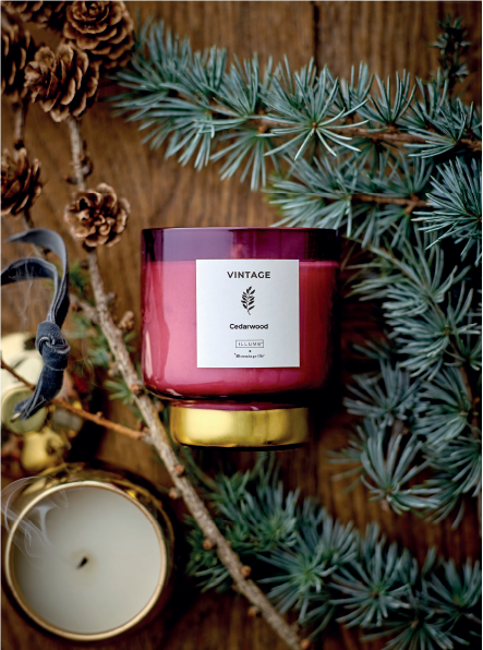 COZY-Nectarine Scented Candle, Red, Natural Wax
