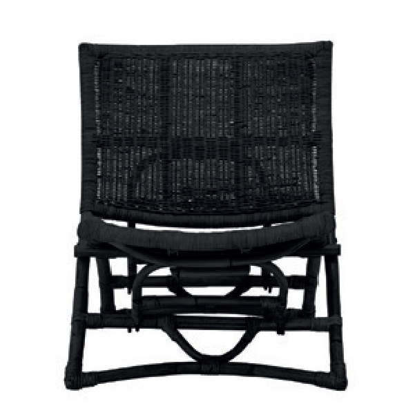 Baz Lounge Chair, Black, Rattan