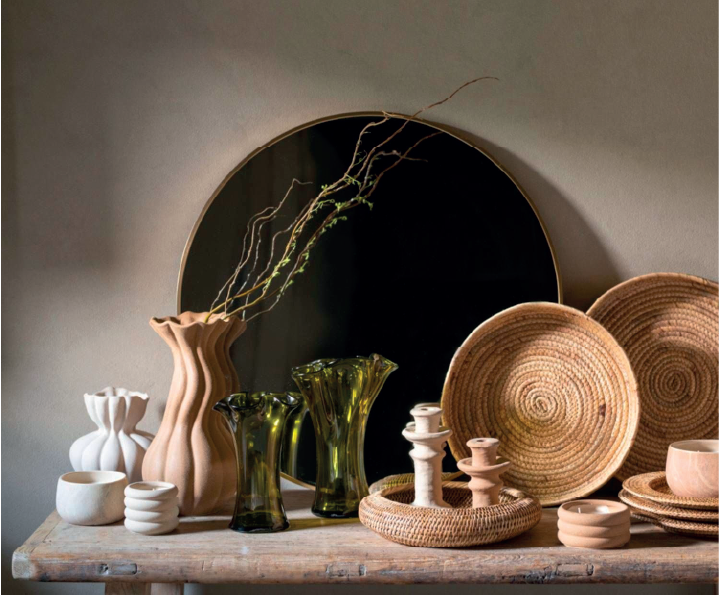 Golden Round Wall Mirror
