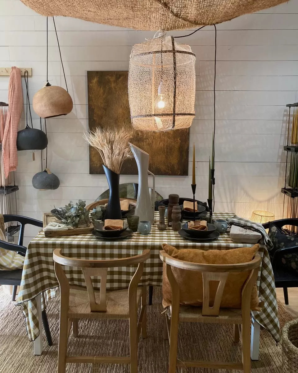 Black Sisal Net Grey Pendant