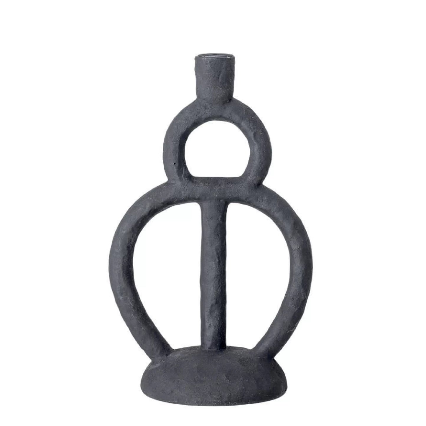 Ramina Candlestick Black Polyresin