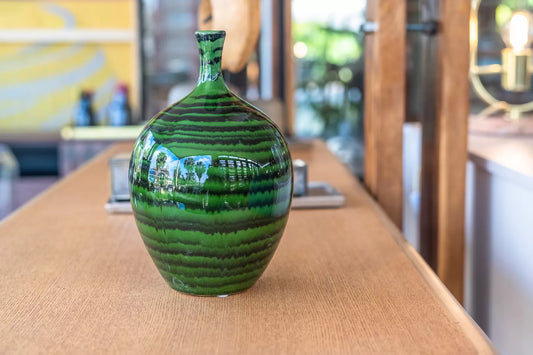 Vase Green Stoneware