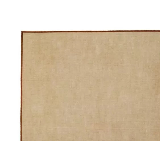 Set of 2 Beige Linen Placemats with Edging