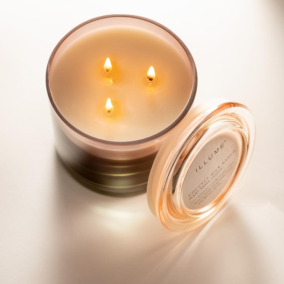 Coconut Milk Mango Statement Glass Candle, Rose
