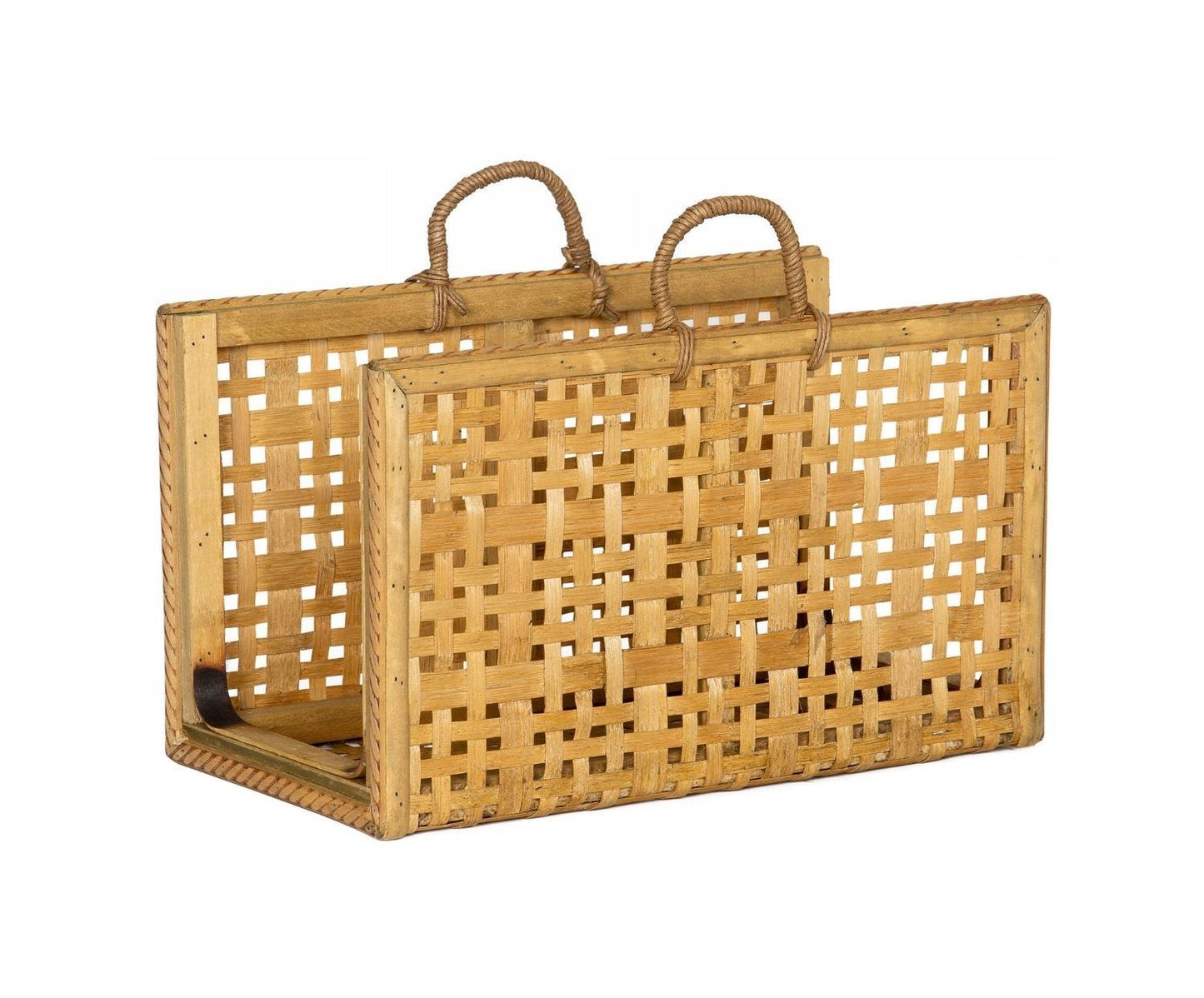 Bamboo Basket Magazine Rack