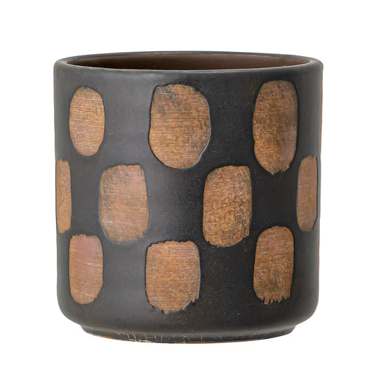 Avo Deco Flowerpot, Black, Terracotta