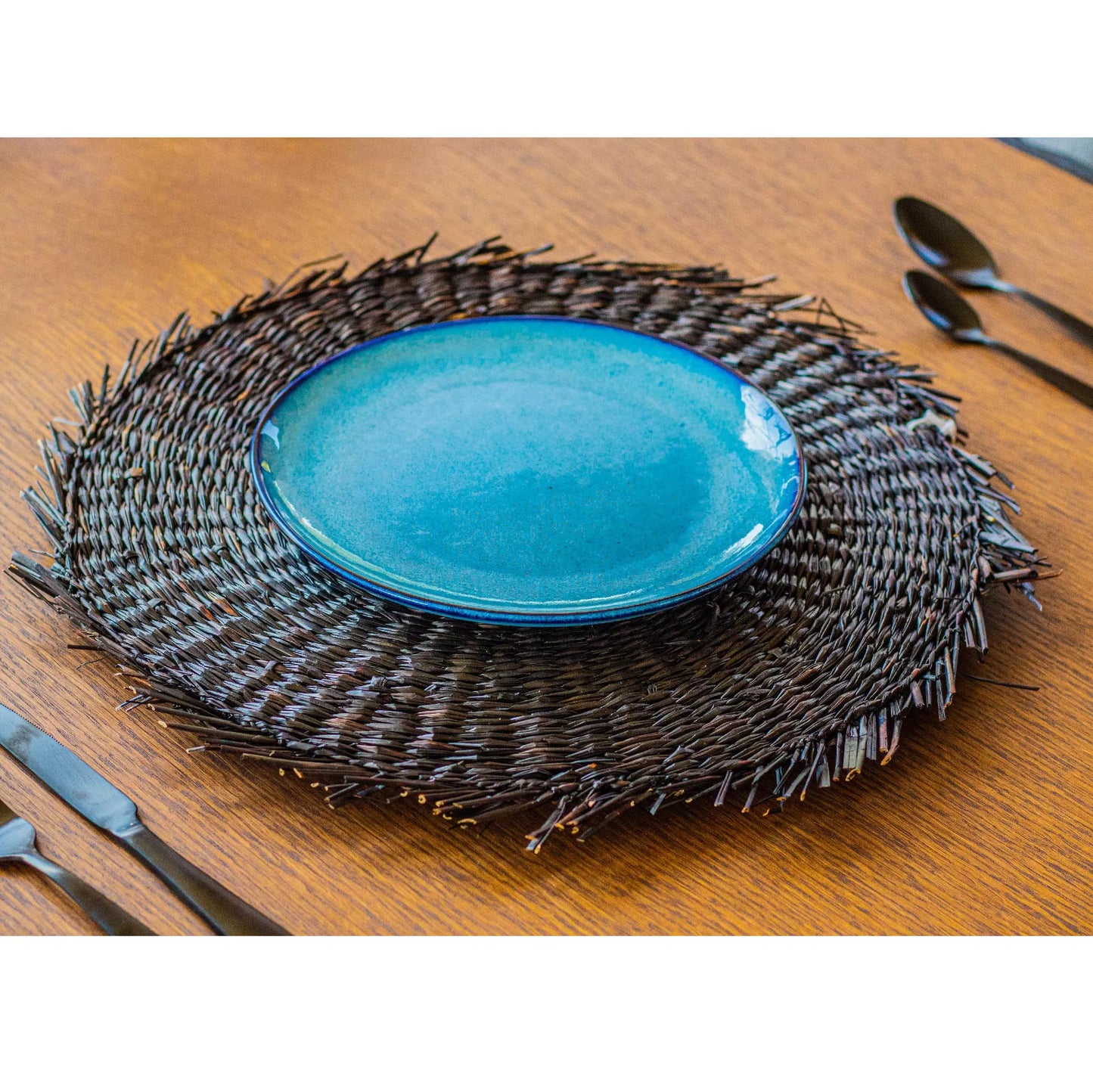 Sandarine Plate Blue Stoneware Small