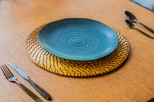 Aura Plate Blue Stoneware