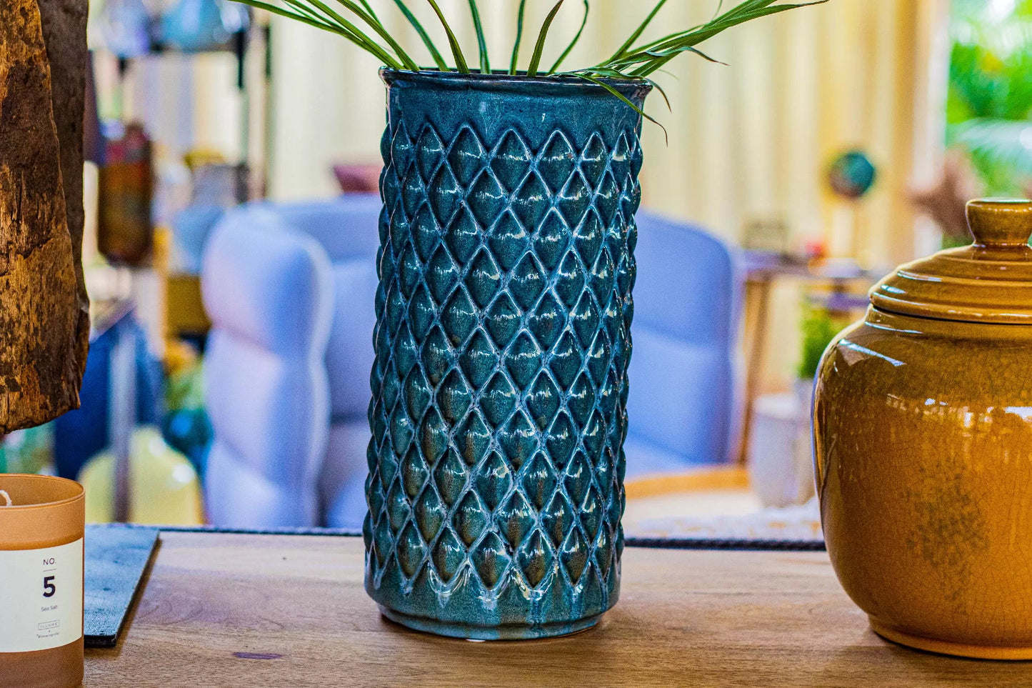 Ilvy Vase Blue Stoneware
