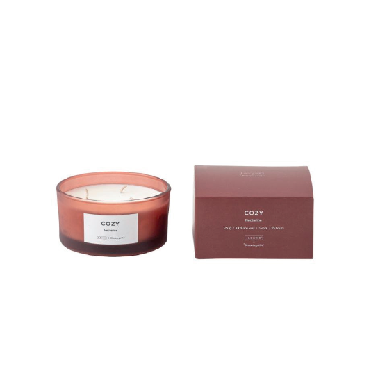 COZY-Nectarine Scented Candle, Red, Natural Wax