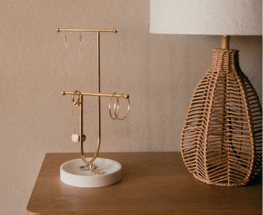 Modern Marble Gold Bathroom Jewelry Box