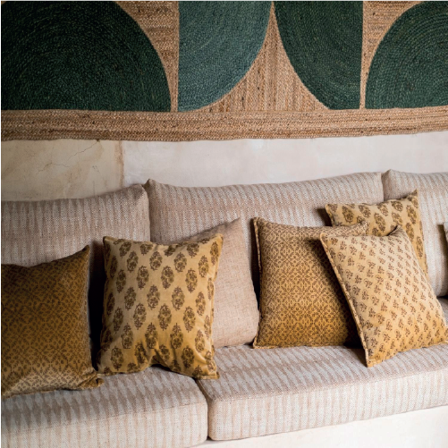 Vintage Yellow Velvet Cushion 45x45