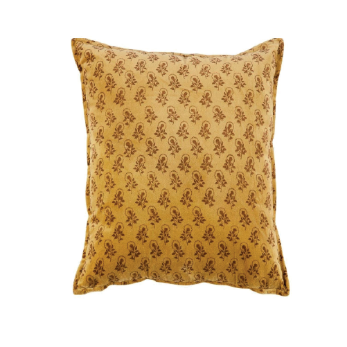 Vintage Yellow Velvet Sofa Cushion