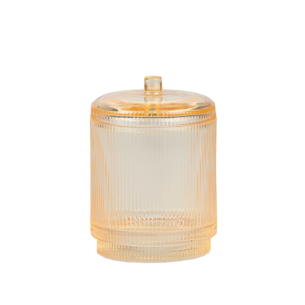 Vintage Glass Yellow Decorative Box