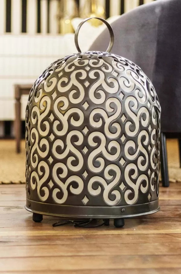 Brass chicken house stand lamp large