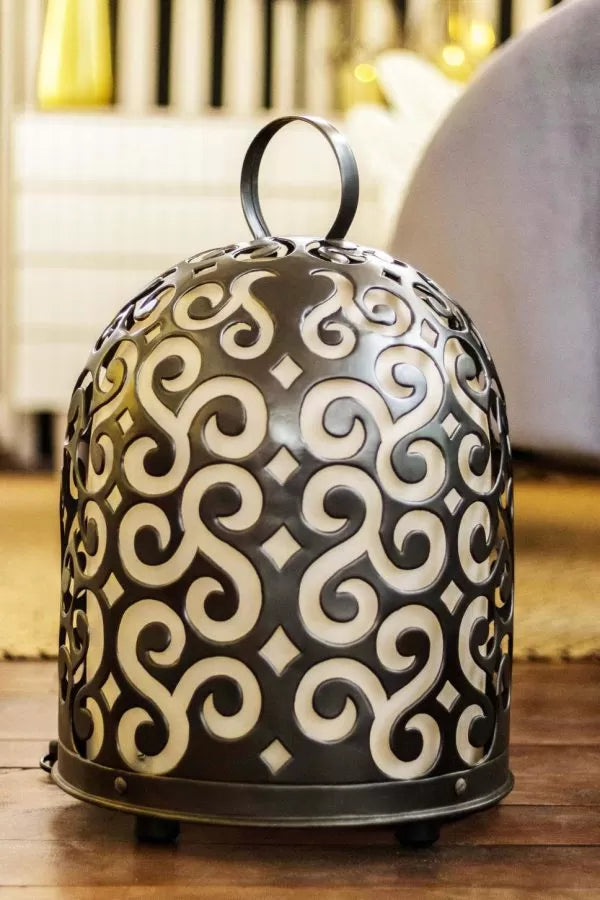 Brass chicken house stand lamp large