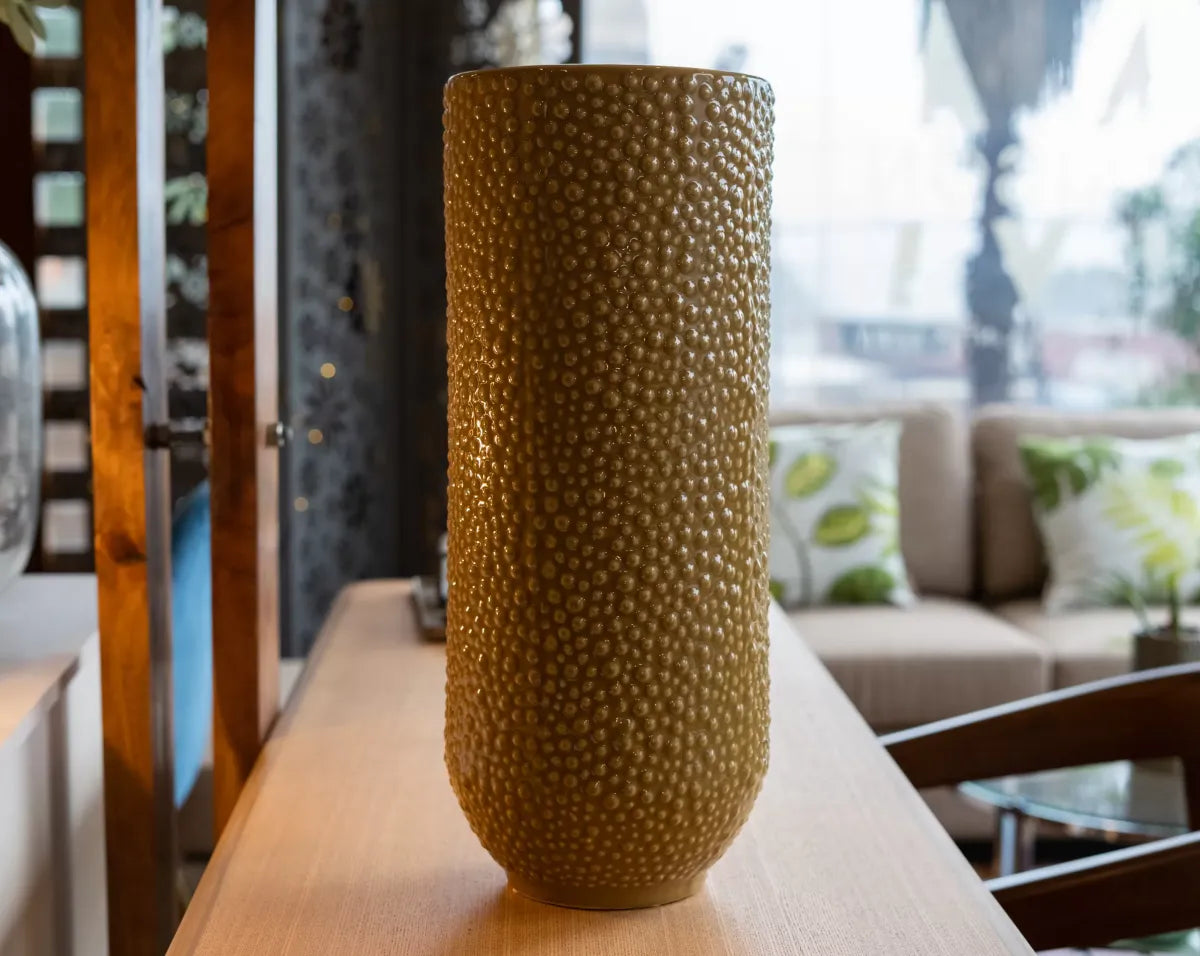 Vase Yellow Stoneware
