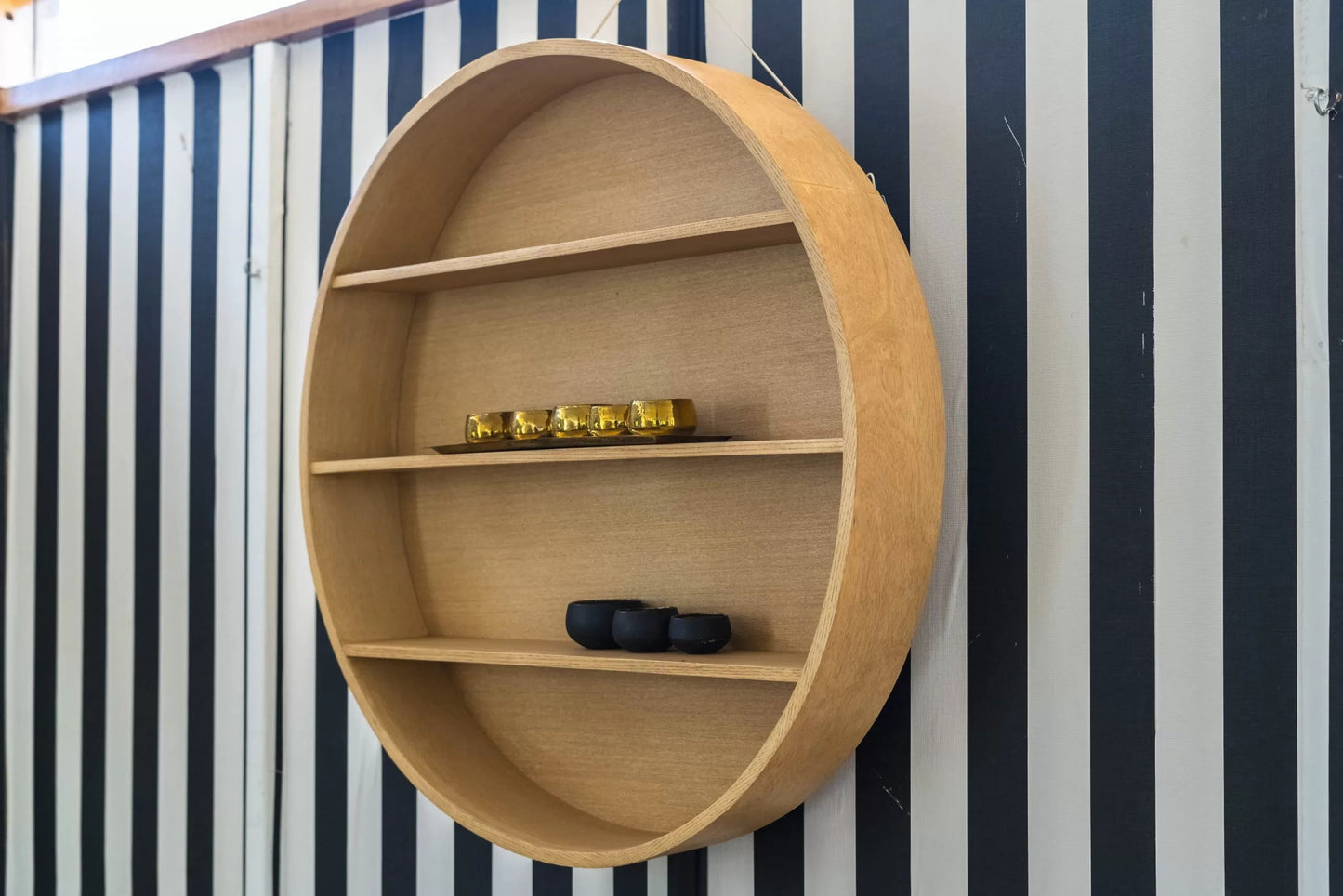 Button Medium Round Hanging Shelf Wood