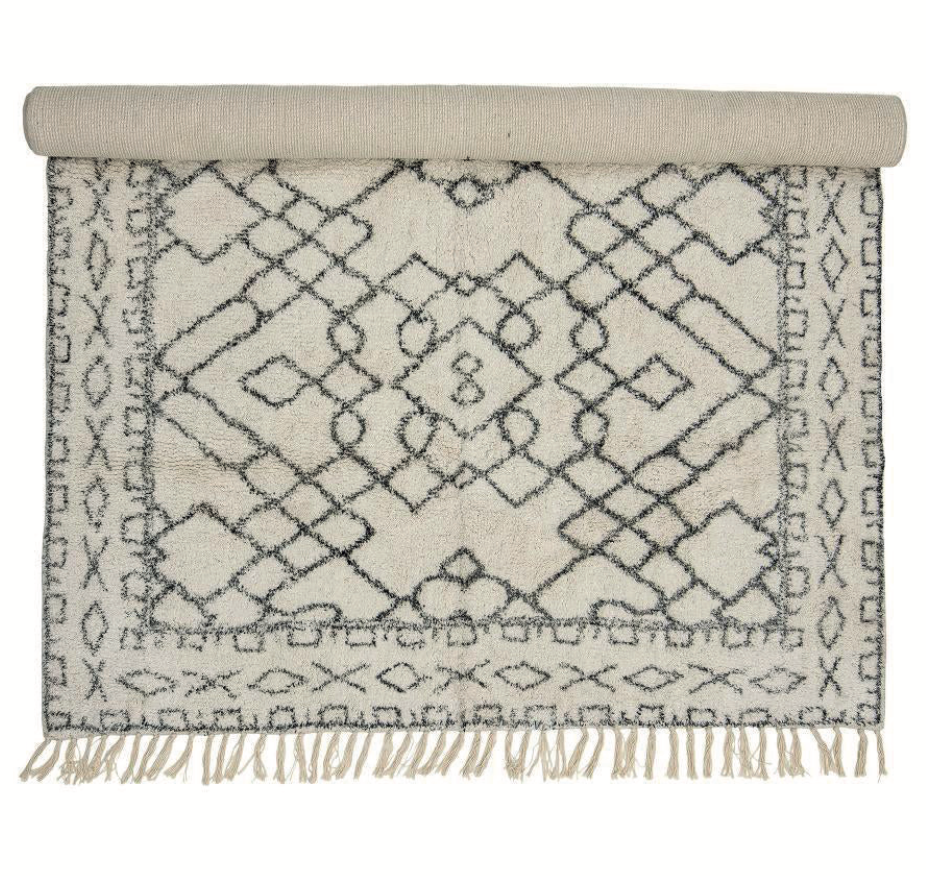 Jaqueline Rug, White, Cotton