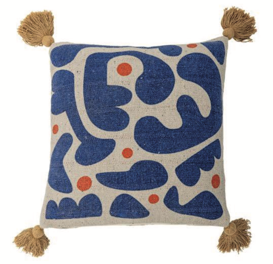 Eviaya Cushion, Blue, Recycled Cotton
