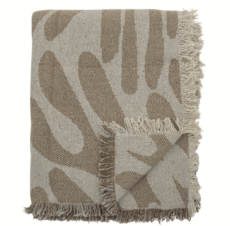 Alk Throw, Brown, Recycled Cotton