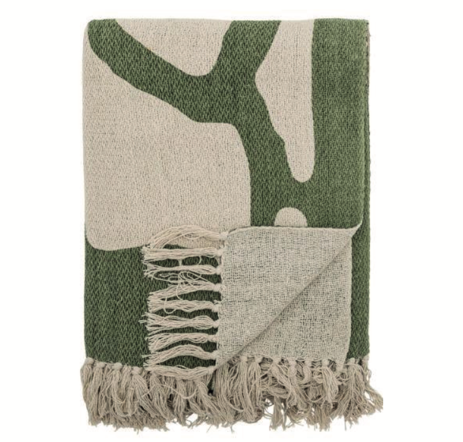 Dalmine Throw, Green, Recycled Cotton