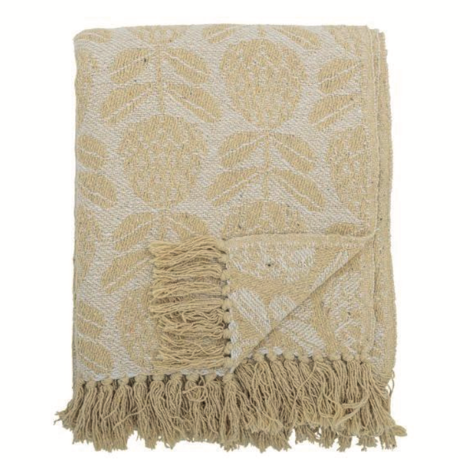 Pratello Throw, Yellow, Recycled Cotton
