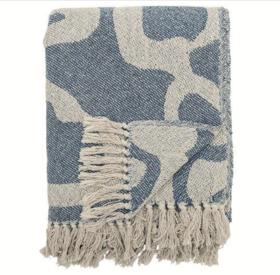 Salobre Throw, Blue, Recycled Cotton