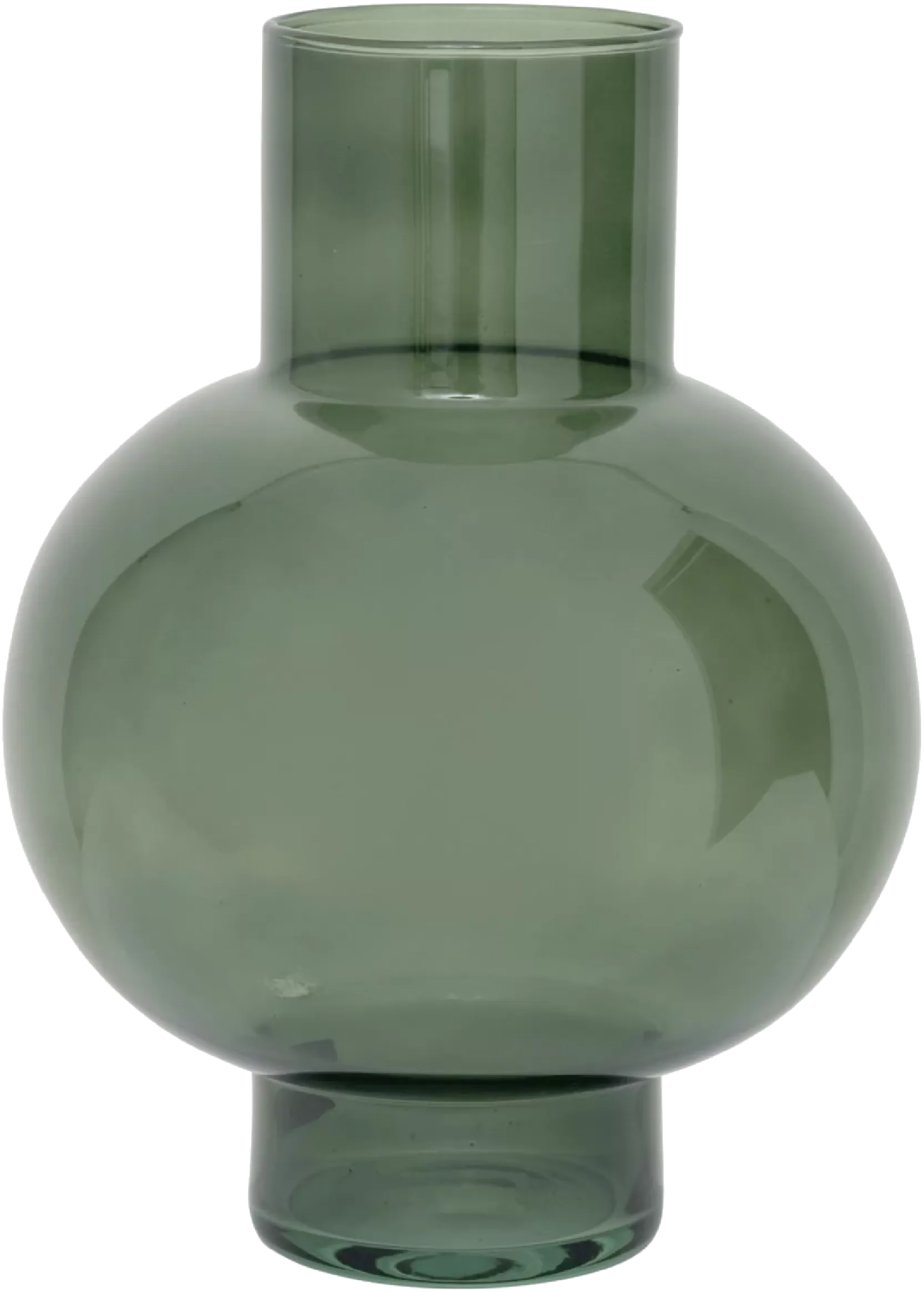 Vase Recycled Glass Tummy A, Duck Green