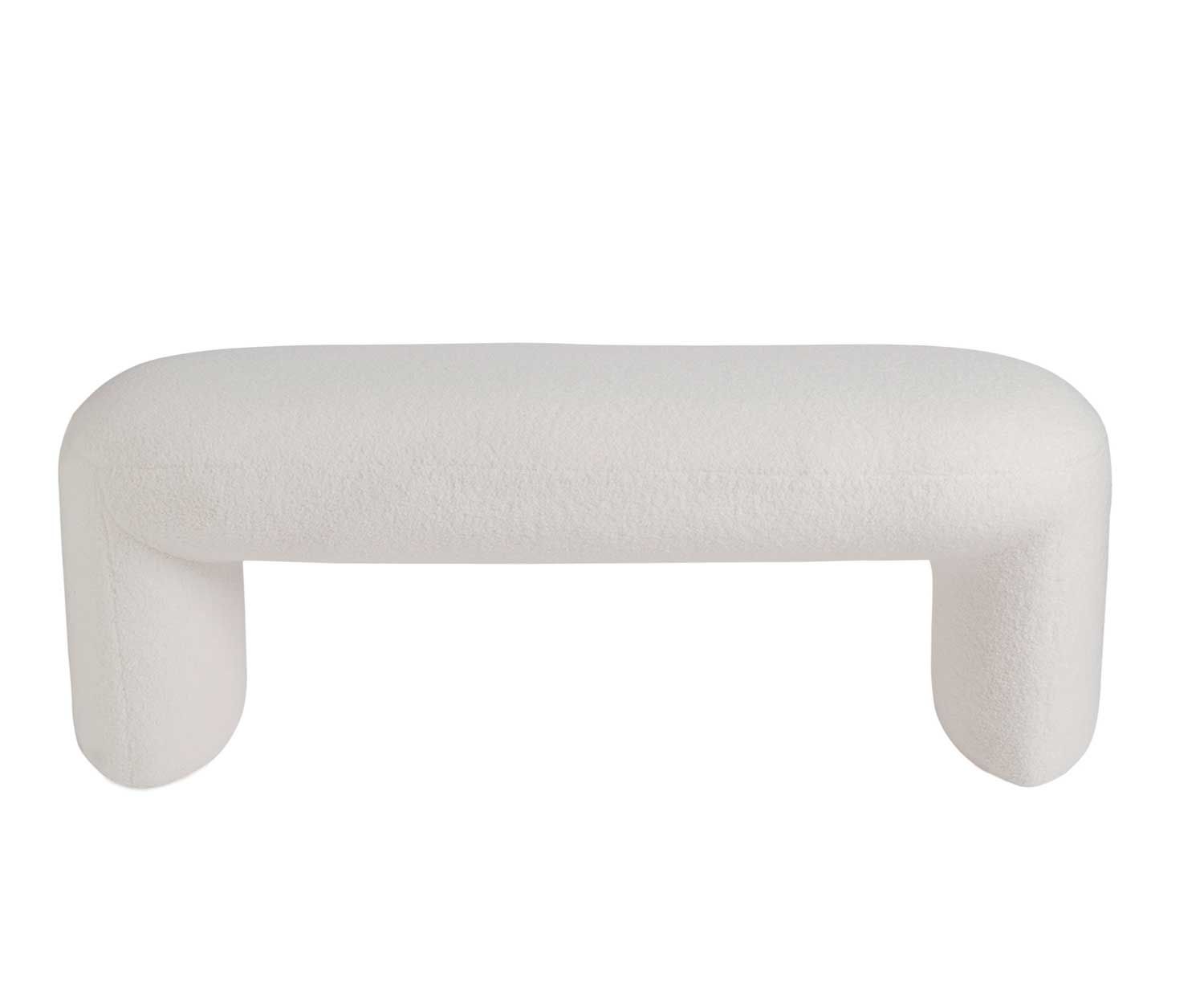 WHITE BOUCLÉ STOOL