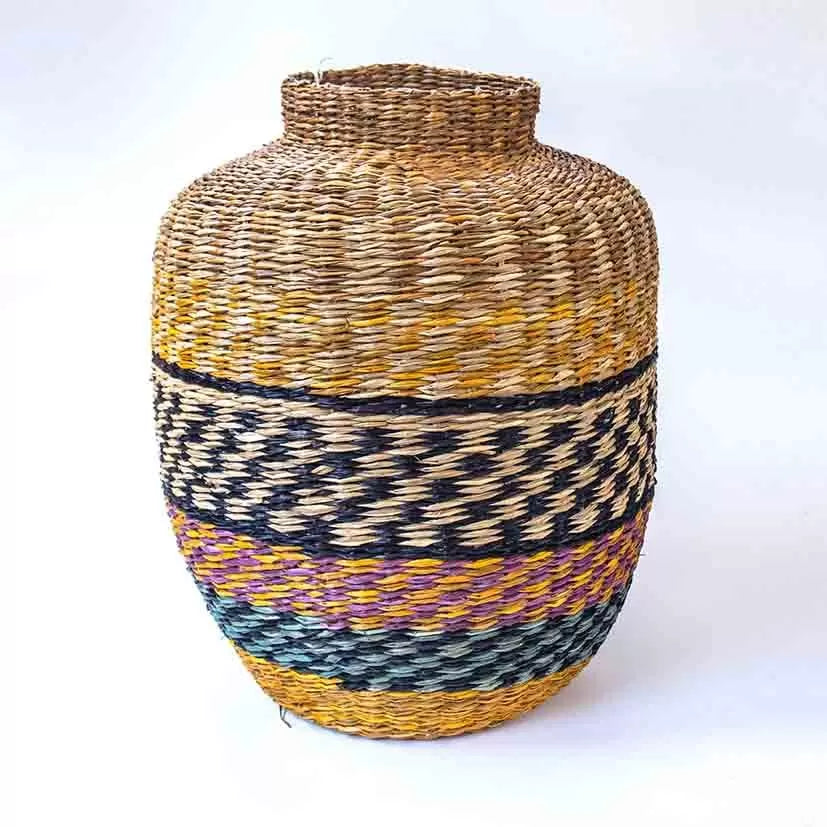 Small Basket Multi Color Seagrass