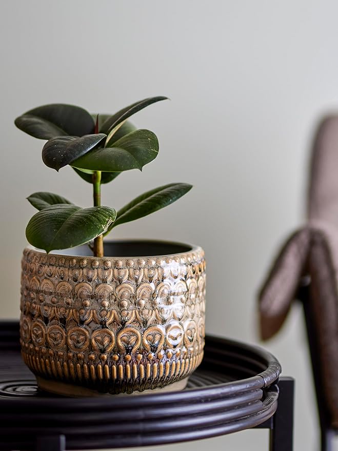 Jobran Flowerpot, Green, Stoneware