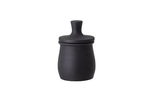 Eike Jar with Lid, Black, Mango